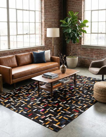 5' 1 x 8' Cowhide - Patchwork Rug