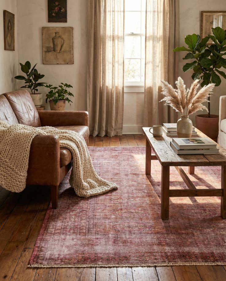 Detail image of 4' 2 x 5' 10 Hand Knotted Ultra Vintage Persian Wool Rug