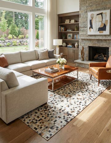 5' 5 x 7' 6 Cowhide Stocks Rug