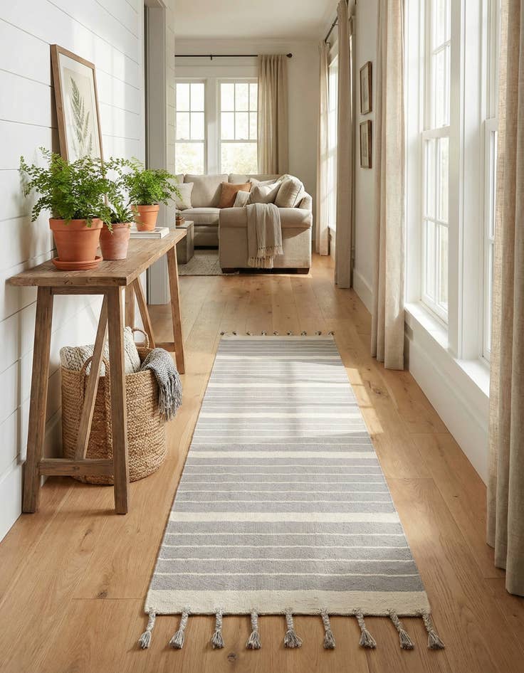 Detail image of  2' 7 x 12'  Hand Woven Chindi Cotton Runner Rug