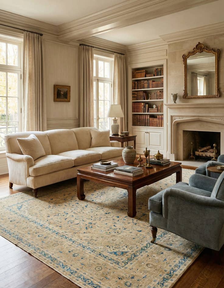 Detail image of  9' 7 x 13'  Hand Knotted Ultra Vintage Persian Wool Rug