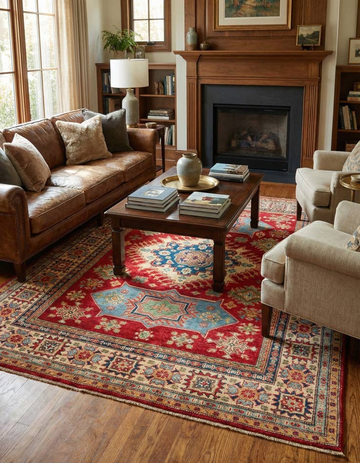 Detail image of 5' x 7' 1  Hand Knotted Kazak Rug