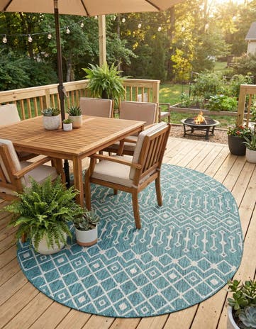 7' 10 x 10' Easy-Clean Lattice Indoor / Outdoor Oval Rug