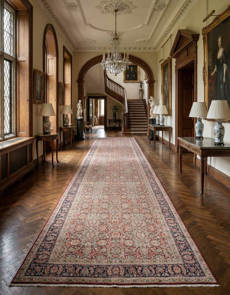 Detail image of 6' 4 x 35' Kerman Wool Runner Rug