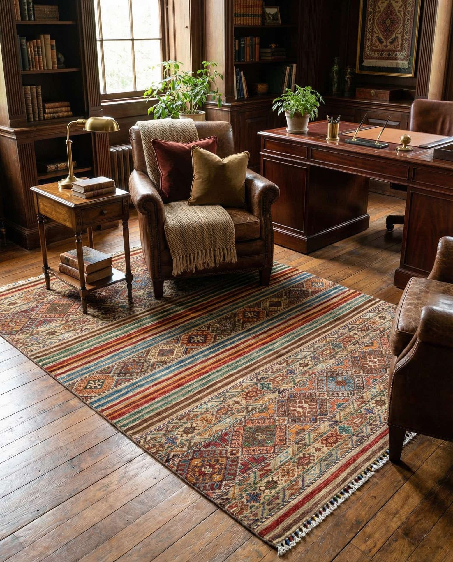 5' x 6' 9 Torkman Wool Rug