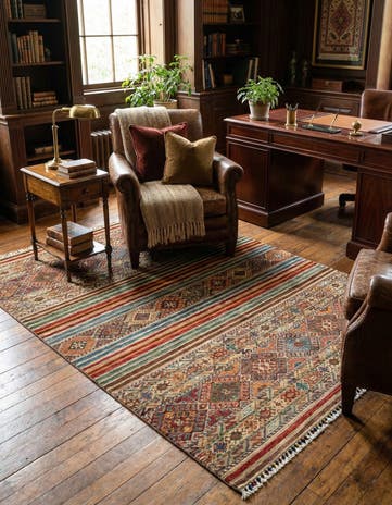 5' x 6' 9 Torkman Wool Rug