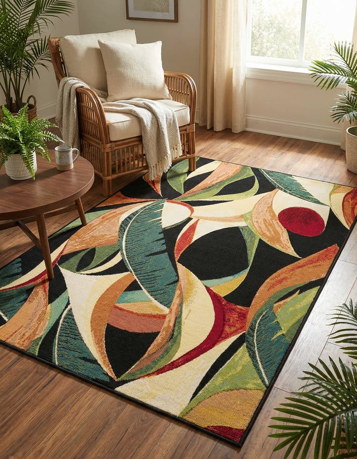 4' x 6' Easy-Clean Botanical Indoor / Outd...