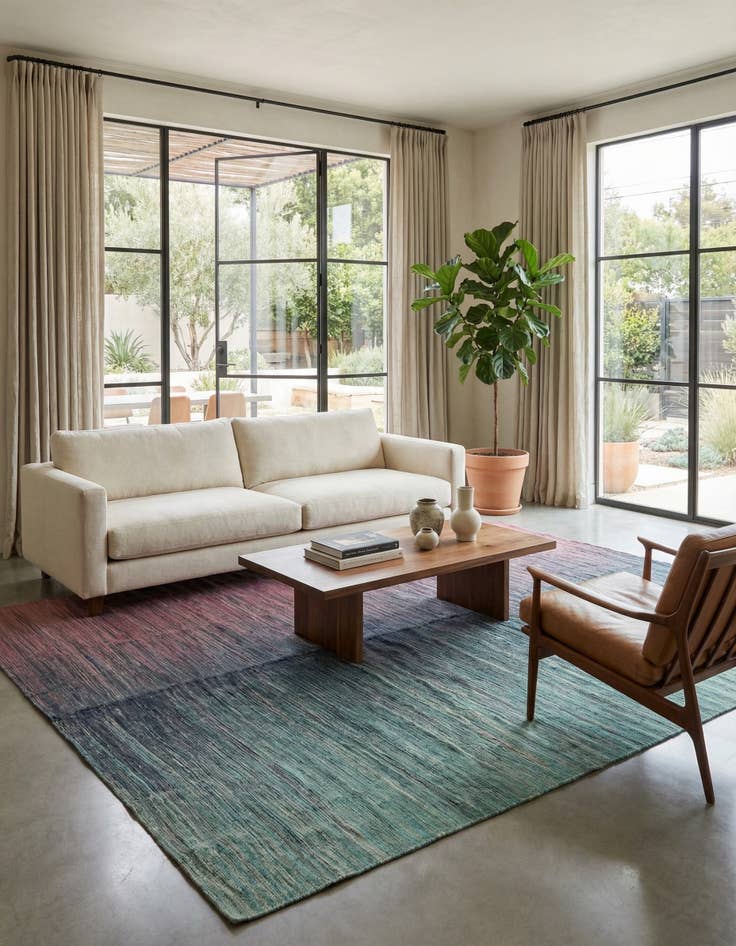 Detail image of  8' x 9' 7  Hand Woven Kilim Modern Wool Rug