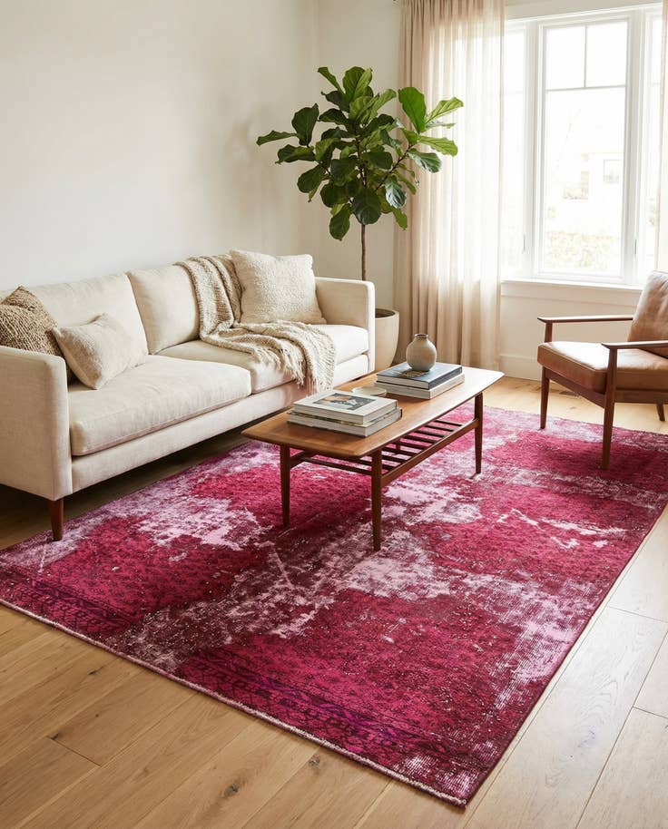 Detail image of 4' 7 x 6' 7 Hand Knotted Ultra Vintage Persian Wool Rug