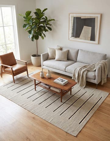 4' 3 x 5' 10 Hand Woven Kilim Modern Wool Rug
