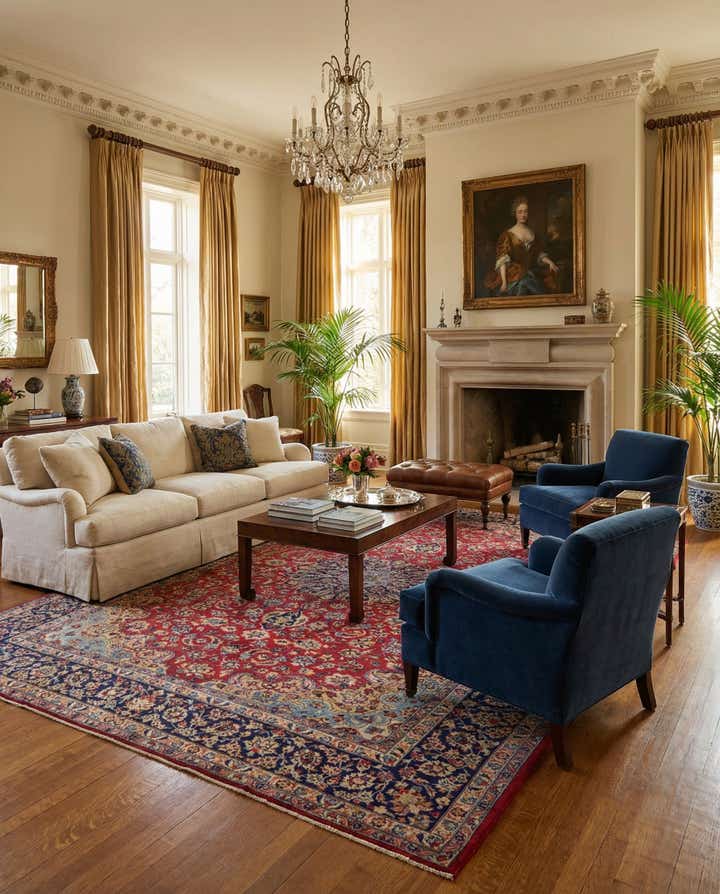 9' 9 x 12' 8 Hand Knotted Isfahan Persian Wool Rug