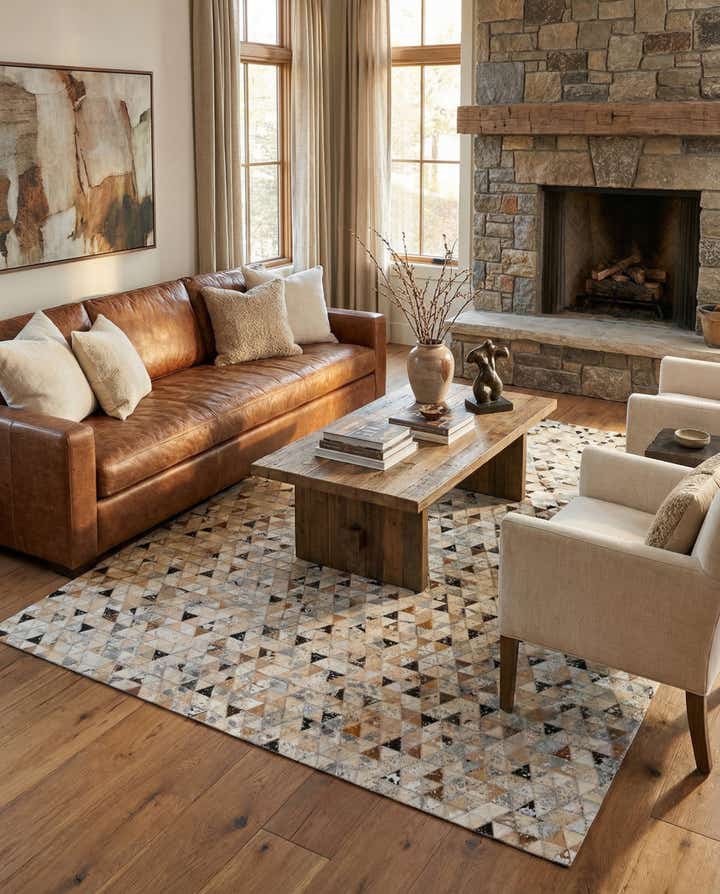 5' 4 x 7' 6 Cowhide Stocks Rug