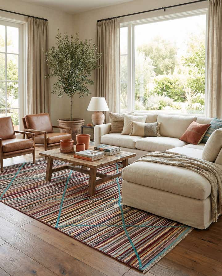 6' x 9' 2 Hand Knotted Moroccan Wool Rug