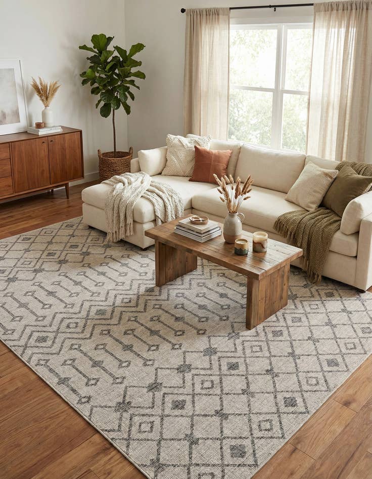 Detail image of 10' x 13' Eco Trellis Rug