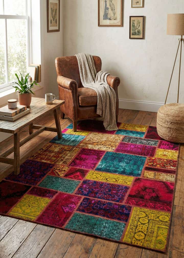 5' 7 x 8' Hand Knotted Ultra Vintage Persian Wool Rug