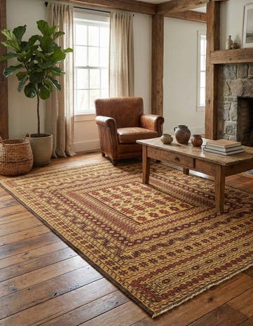 4' x 6' 4 Hand Knotted Sumak Wool Rug