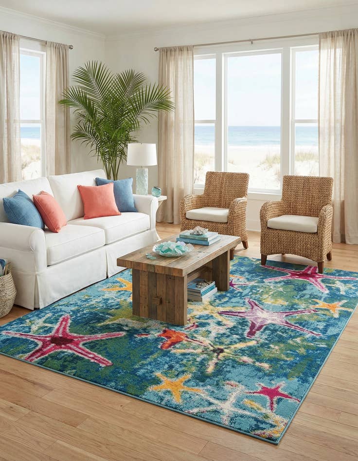 Detail image of 10' x 10'  Washable Capri Square Rug