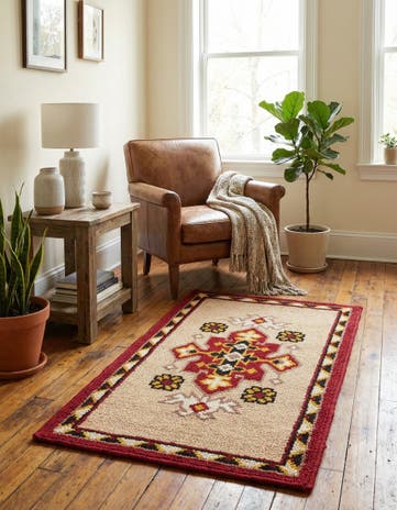 2' 6 x 4' 5 Hand Knotted Moroccan Wool Rug