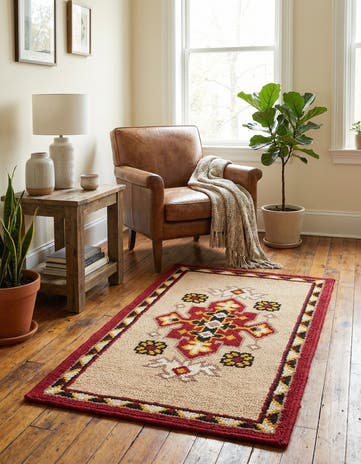 2' 6 x 4' 5 Hand Knotted Moroccan Wool Rug
