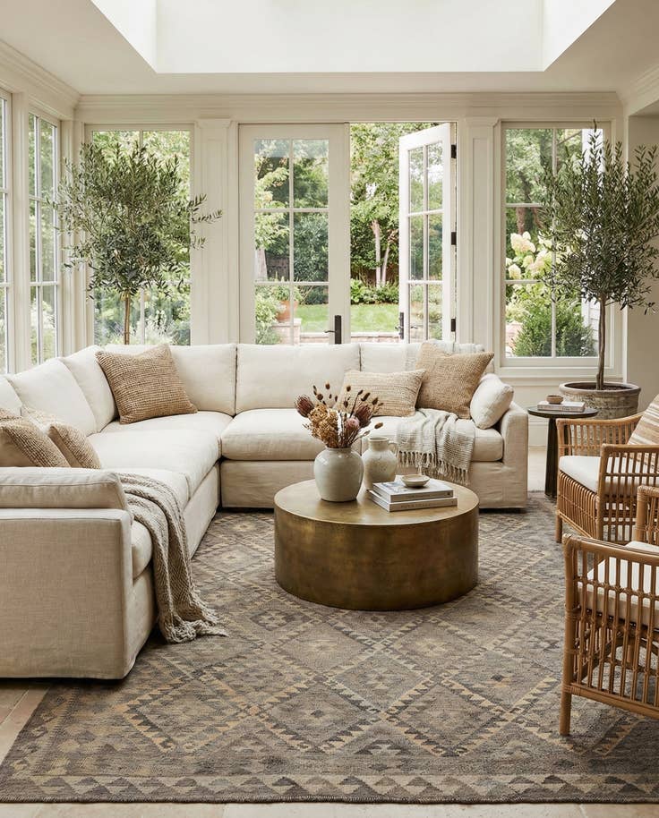 Detail image of 6' 6 x 10' Hand Woven Kilim Maymana Wool Rug