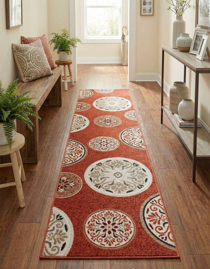 Detail image of 2' 7 x 10'  Washable Modern Indoor / Outdoor Runner Rug