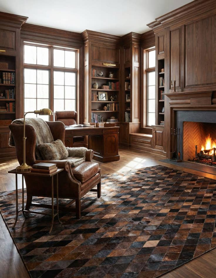 Detail image of 6' 6 x 9' 11 Cowhide Stocks Rug