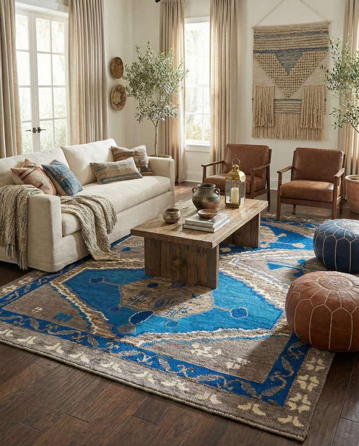 8' 3 x 10' 2 Hand Knotted Moroccan Wool Rug