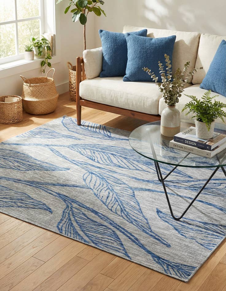 Detail image of 6' x 9' Easy-Clean Botanical Indoor / Outdoor Rug