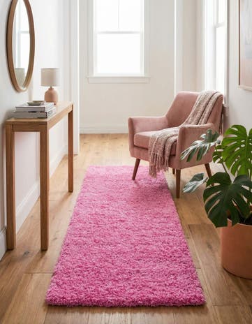 2' 7 x 10' Solid Shag Runner Rug