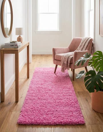 2' 7 x 10' Solid Shag Runner Rug