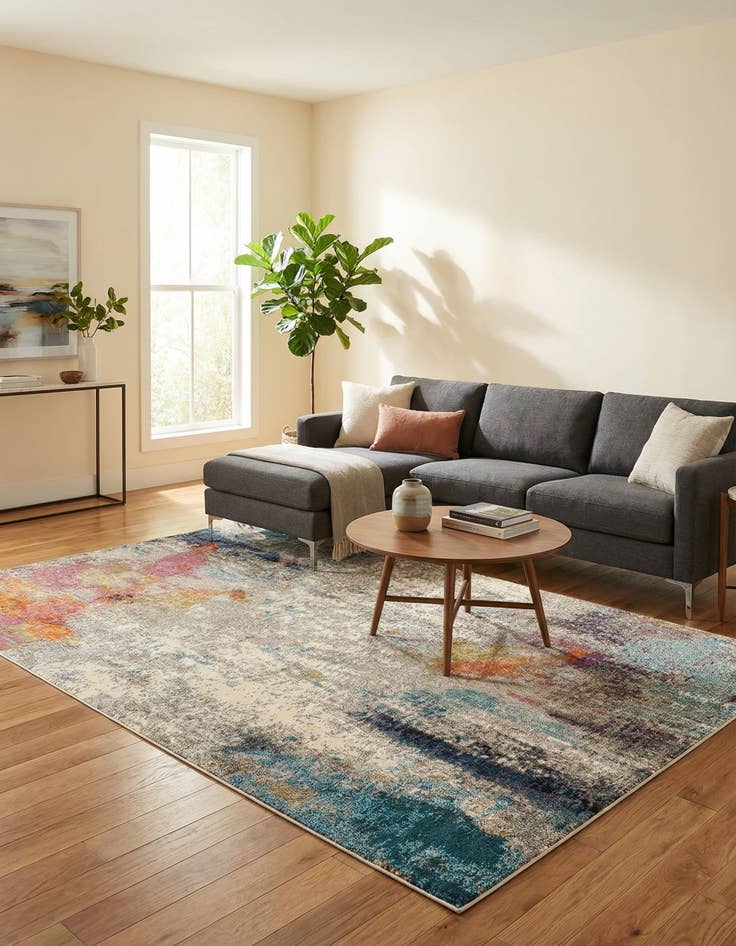 Detail image of 7' x 10'  Washable Spectrum Rug