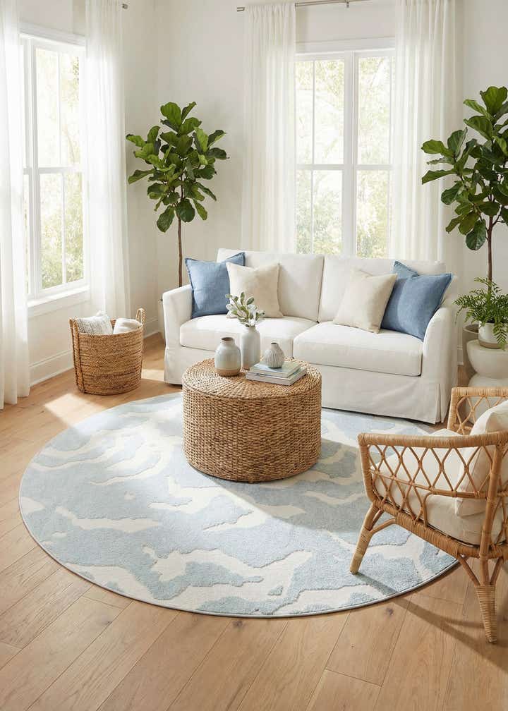 7' 10 x 7' 10 Easy-Clean Sabrina Soto Indoor / Outdoor Round Rug