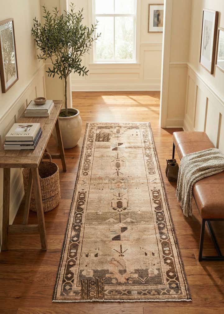 3' 6 x 9' 9 Hand Knotted Ultra Vintage Persian Wool Runner Rug