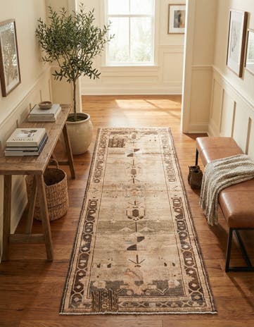 3' 6 x 9' 9 Hand Knotted Ultra Vintage Persian Wool Runner Rug