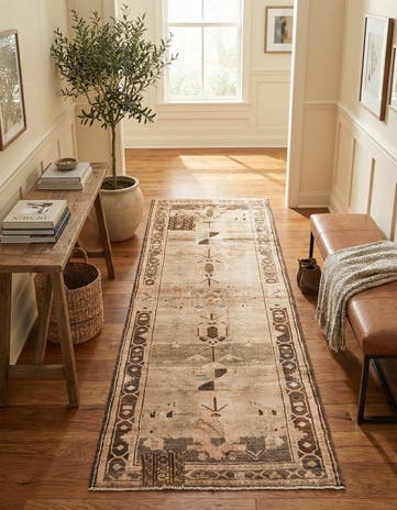 3' 6 x 9' 9 Hand Knotted Ultra Vintage Persian Wool Runner Rug
