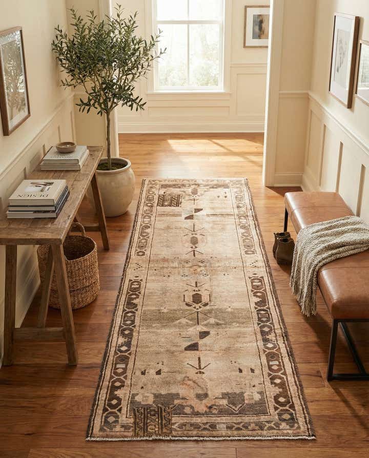 3' 6 x 9' 9 Hand Knotted Ultra Vintage Persian Wool Runner Rug