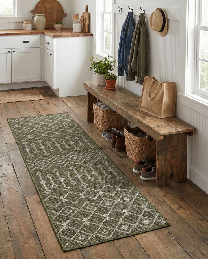 2' x 5' Easy-Clean Lattice Indoor / Outdoor Runner Rug