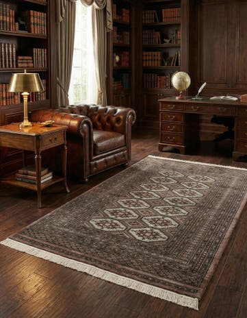4' 3 x 6' 5 Hand Knotted Bokhara Oriental Wool Rug