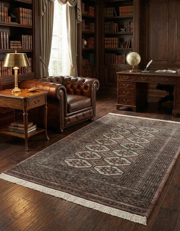 4' 3 x 6' 5 Hand Knotted Bokhara Oriental Wool Rug