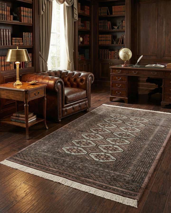 4' 3 x 6' 5 Hand Knotted Bokhara Oriental Wool Rug