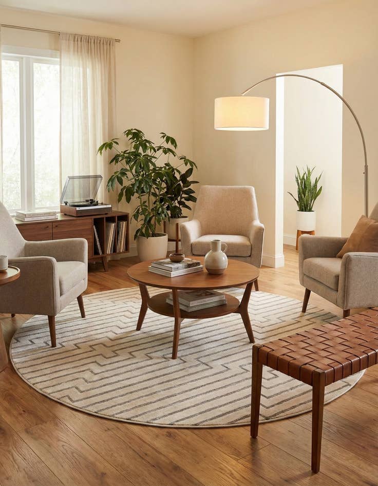 Detail image of 7' 10 x 7' 10 Vogue Geo Round Rug