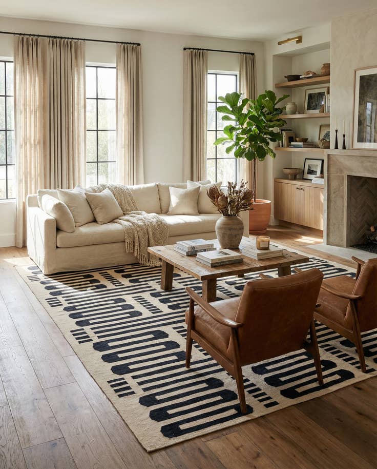 Detail image of 8' 5 x 9' 8 Hand Woven Kilim Modern Wool Rug