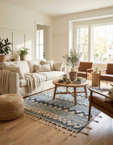 5' 3 x 8' Hand Knotted Moroccan Wool Rug