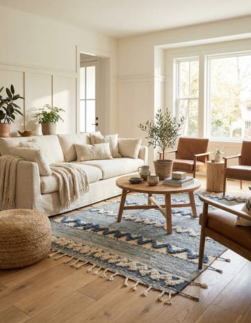 5' 3 x 8' Hand Knotted Moroccan Wool Rug