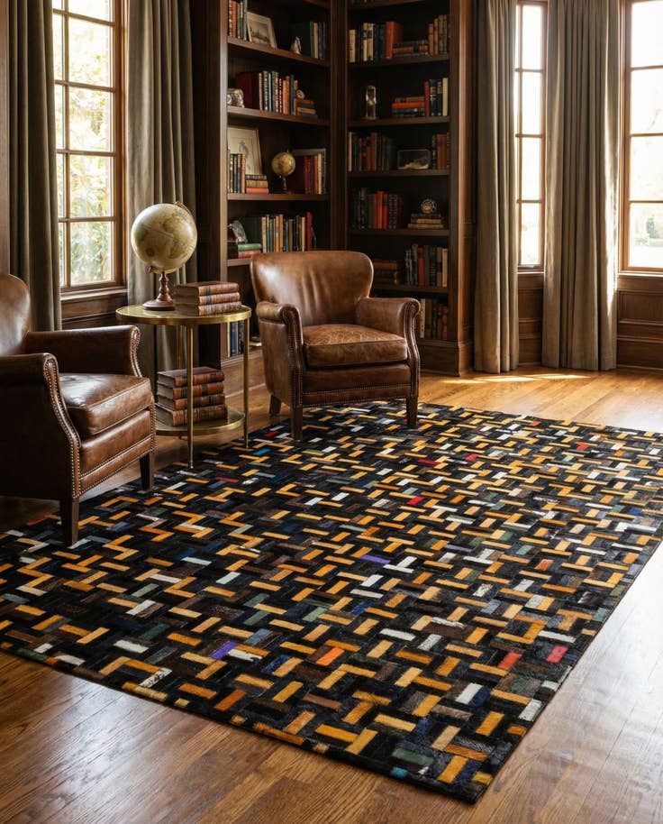 Detail image of 5' 1 x 7' 11 Cowhide - Patchwork Rug