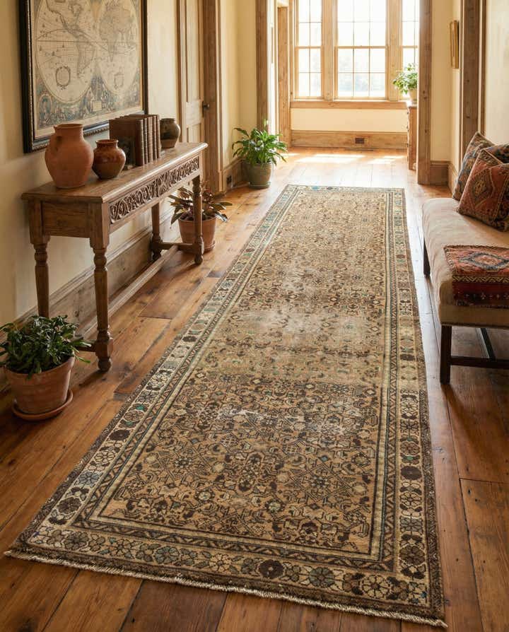 3' 7 x 9' 11 Hamedan Runner Rug