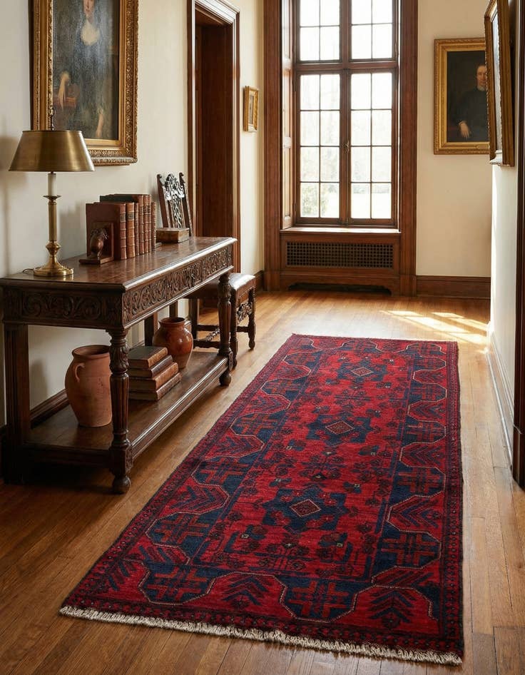 Detail image of  2' 8 x 6' 6  Hand Knotted Khal Mohammadi Wool Runner Rug