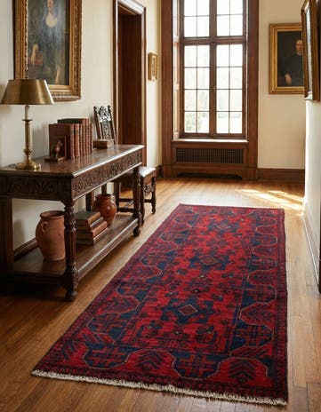2' 8 x 6' 6 Hand Knotted Khal Mohammadi Wool Runner Rug