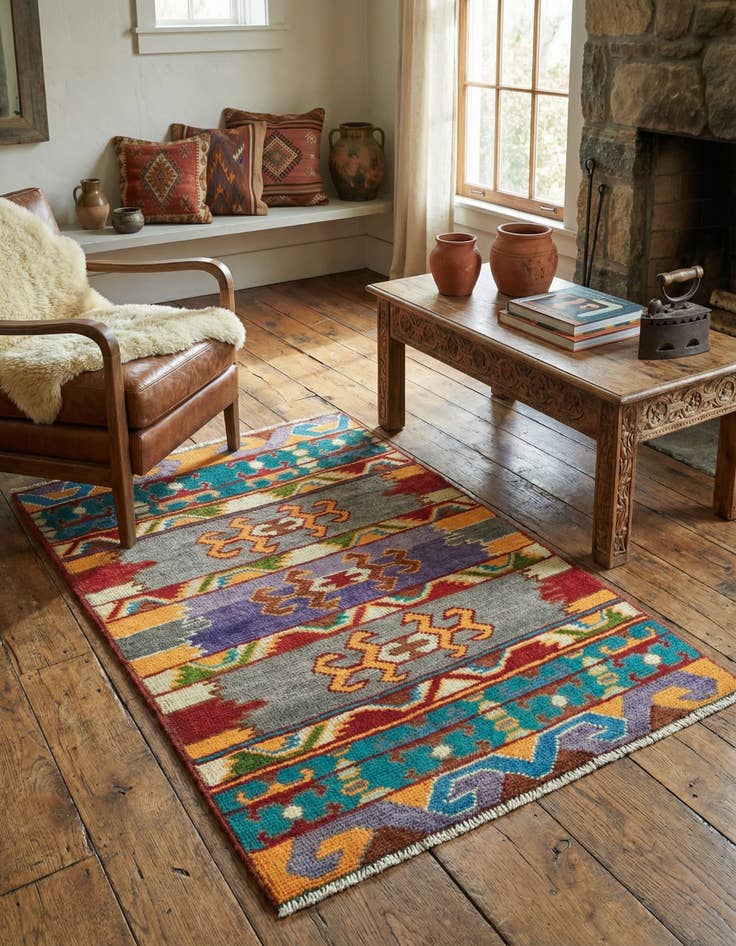 Detail image of 2' 9 x 4'  Hand Knotted Balouch Rug