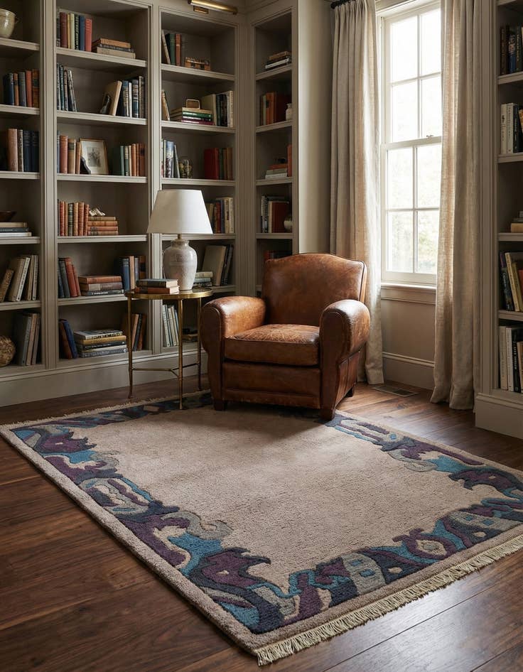 Detail image of  4' x 5' 10  Hand Knotted Nepal Wool Rug